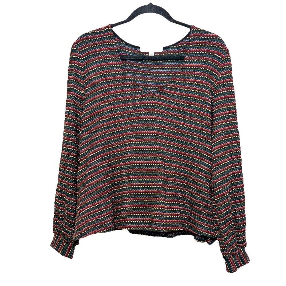 Anthropologie Eri‎ + Ali XL Multicolor Striped Knit Top Long Sleeve Relaxed Fit - Picture 14 of 15